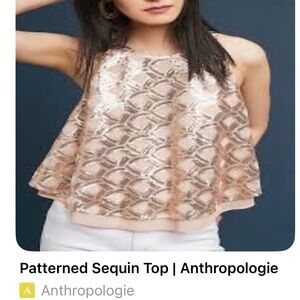 Gently worn once Anthropology Sunday in Brooklyn XS pink and gold sequin tank
